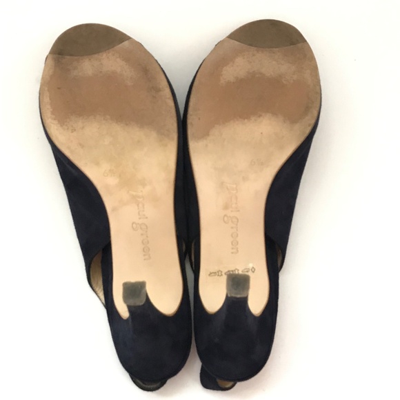 PAUL GREEN Avanti Blue Suede Heels Slingback Peep Toe Heeled Sandals Size 9 - Picture 15 of 16